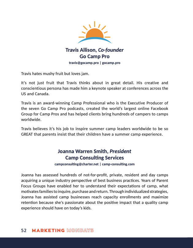 Camper Recruitment & Retention Playbook - p 52