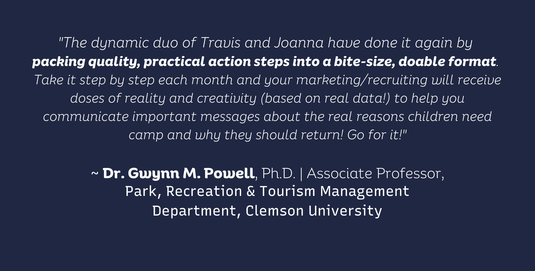 CAMPER RECRUITMENT & RETENTION PLAYBOOK - simple camp marketing systems